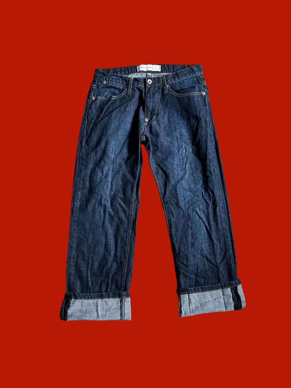 Paper Cloth & Denim 40292 Mid Rise Straight Leg Ankle Dark Wash Jeans Size 31